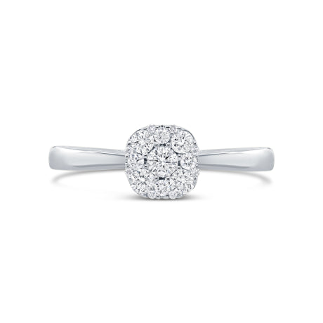 0.29ct 14k White Gold Diamond Cluster Engagment Ring