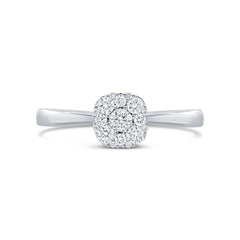 0.29ct 14k White Gold Diamond Cluster Engagment Ring