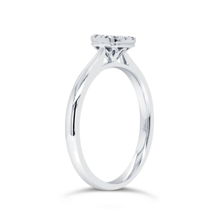 0.29ct 14k White Gold Diamond Cluster Engagment Ring