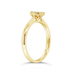 0.29ct 14k Yellow Gold Diamond Cluster Engagment Ring
