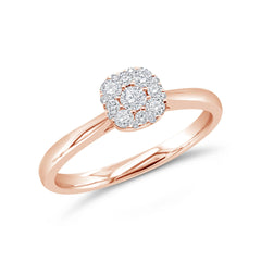 0.29ct 14k Rose Gold Diamond Cluster Engagment Ring