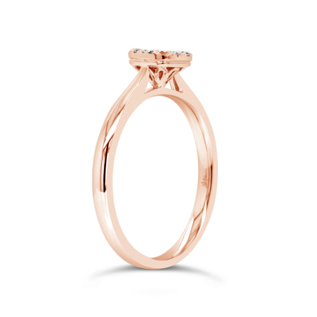 0.29ct 14k Rose Gold Diamond Cluster Engagment Ring
