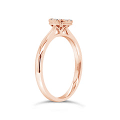 0.29ct 14k Rose Gold Diamond Cluster Engagment Ring
