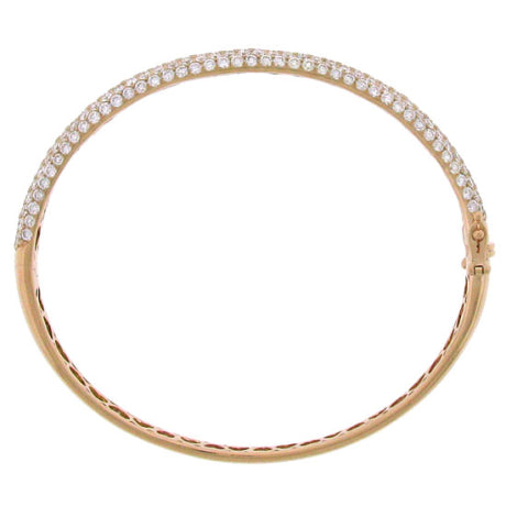 5.25ct 14k Rose Gold Diamond Bangle