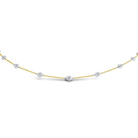 0.85ct 14k Two-tone Gold 18" Diamonds By The Yard Chain
