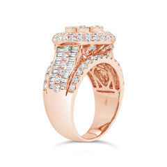 2.80ct 14k Rose Gold Diamond Cluster Lady's Ring