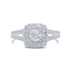 0.40ct Round Brilliant Center and 0.80ct Side 14k White Gold Diamond Engagement Ring