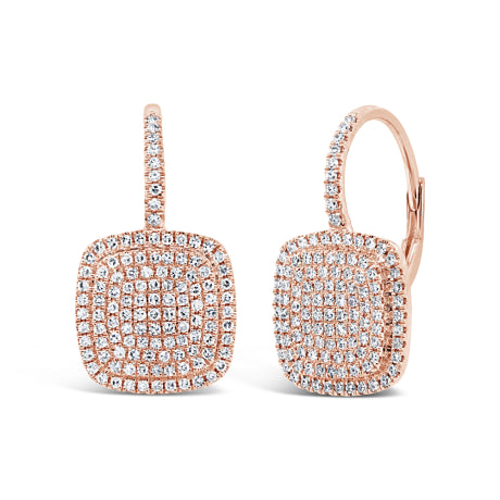 0.43ct 14k Rose Gold Diamond Pave Earring