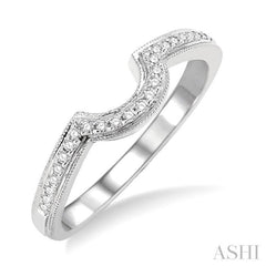 1/10 Ctw Round Cut Diamond Wedding Band in 14K White Gold