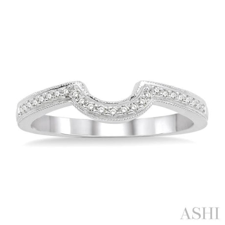 1/10 Ctw Round Cut Diamond Wedding Band in 14K White Gold