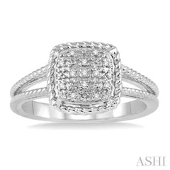 1/20 Ctw Round Cut Diamond Ring in Sterling Silver