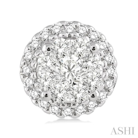 1/2 Ctw Lovebright Round Cut Diamond Earrings in 14K White Gold