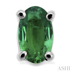5x3 MM Oval Cut Emerald Stud Earrings in 14K White Gold