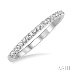 1/10 Ctw Round Cut Diamond Wedding Band in 14K White Gold