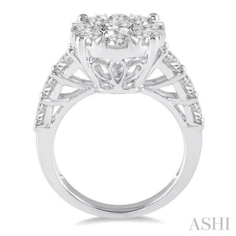 2 Ctw Round Diamond Lovebright Ring in 14K White Gold