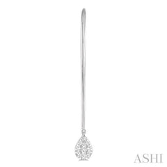1/2 Ctw Pear Shape Dangler Lovebright Round Cut Diamond Earrings in 14K White Gold