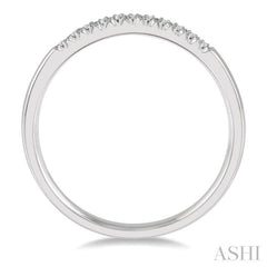 1/10 Ctw 11 Stone Round Cut Diamond Wedding Band in 14K White Gold