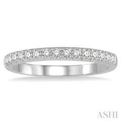 1/4 Ctw 15Stones Round Cut Diamond Wedding Band in 14K White Gold