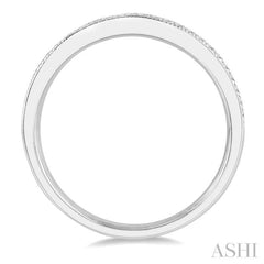 1/10 Ctw Round Cut Diamond Wedding Band in 14K White Gold