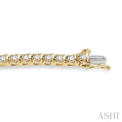5 Ctw Round Cut Diamond Tennis Tulip Bracelet in 14K Yellow Gold