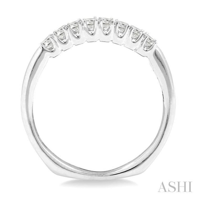 3/8 Ctw Princess Cut Diamond Wedding Band in 14K White Gold