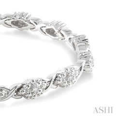 1/6 Ctw Round Cut Diamond Bracelet in Sterling Silver