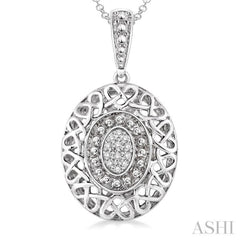 1/20 Ctw Single Cut Diamond Fashion Pendant in Sterling Silver with Chain