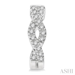 1/6 Ctw Entwined Round Cut Diamond Huggie Petite Earrings in 10K White Gold