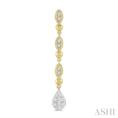 1/2 Ctw Pear & Marquise Lovebright Round Cut Diamond Earrings in 14K Yellow and White Gold