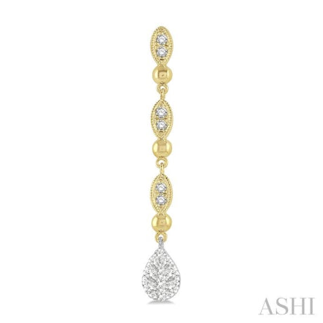 1/2 ctw Pear & Marquise Lovebright Round Cut Diamond Earrings in 14K Yellow and White Gold