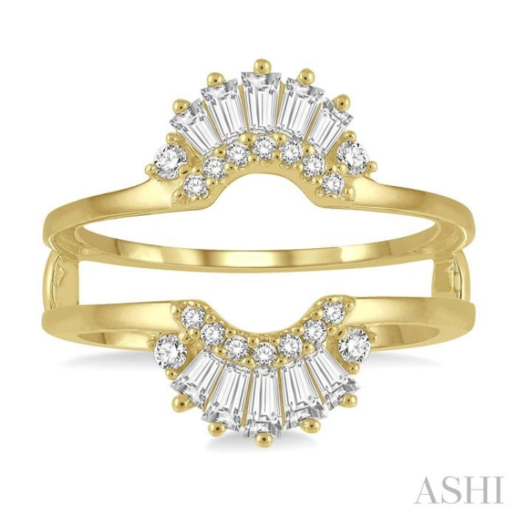 1/2 Ctw Baguette and Round Cut Diamond Tiara Insert Ring in 14K Yellow Gold