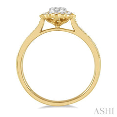 1/3 ctw Oval Laticde Lovebright Round Cut Diamond Ladies Ring in 14K Yellow and White Gold