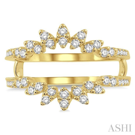 1/2 Ctw Mini Marquise Mounts Round Cut Diamond Insert Ring in 14K Yellow Gold