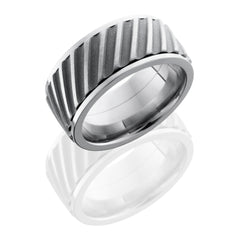 Titanium 10mm Flat, Spinner Band with Helical Pattern