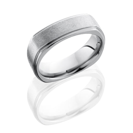 Titanium 7mm Flat, Square Band