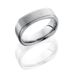 Titanium 7mm Flat, Square Band