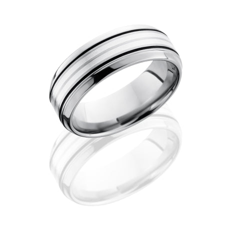 Titanium 8mm Beveled Band with 2mm SS