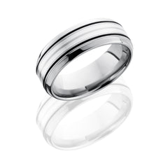 Titanium 8mm Beveled Band with 2mm SS