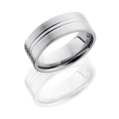 Titanium 8mm Flat Band with Domed Center