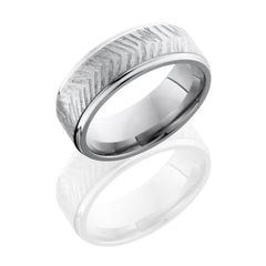 Titanium 8mm Flat Band with Grooved Edges