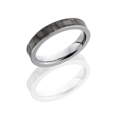 Titanium 4mm Flat Band with 3mm of Carbon Fiber