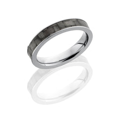 Titanium 4mm Flat Band with 3mm of Carbon Fiber