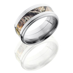 Titanium 9mm Flat Band with 4mm of Realtree AP Camo