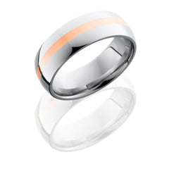 Cobalt Chrome 8mm Domed Band with 2mm 14KR