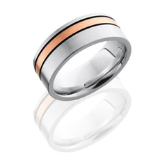 Cobalt Chrome 8mm Flat Band with 2mm 14KR