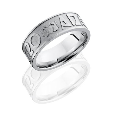 Cobalt Chrome 8mm Flat Band with Celtic Pattern