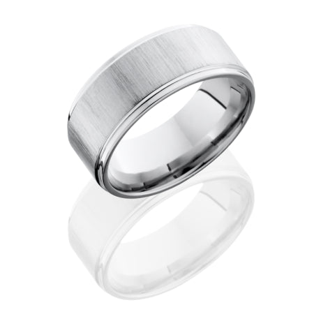Cobalt Chrome 9mm Flat Band with Grooved Edges