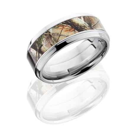 Cobalt Chrome 9mm Beveled Band with 5mm of Realtree AP Camo