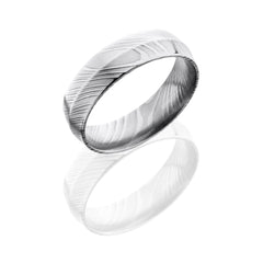 Damascus Steel 6mm Peaked Band
