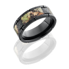 Zirconium 8mm Flat Segmented Band with MossyOak Camo